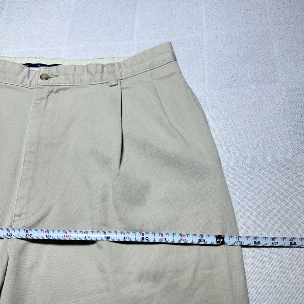 Polo Ralph Lauren Chino Pants Men 36x30* Twill Pleated Cuffed Cotton Khaki Beige